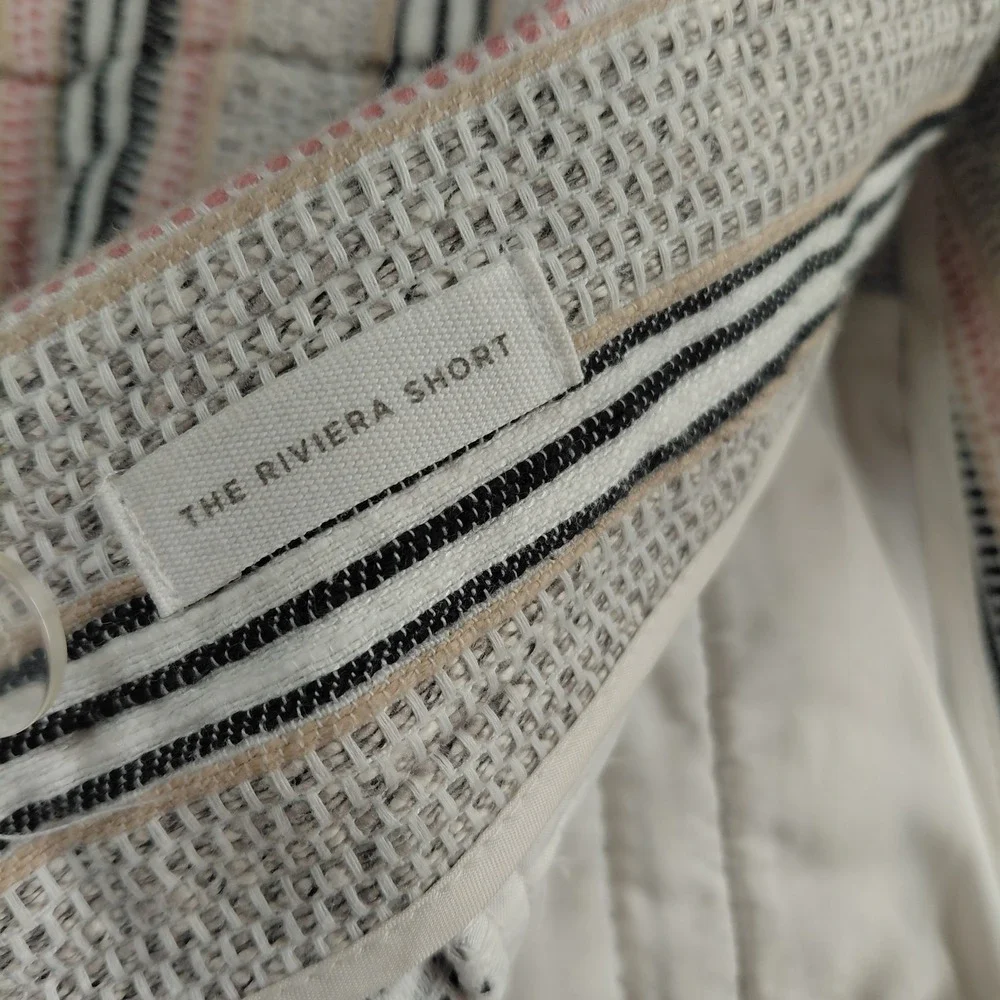 Ann Taylor LOFT Striped Textured Riviera Shorts Size 10P Black Pink Gray White
